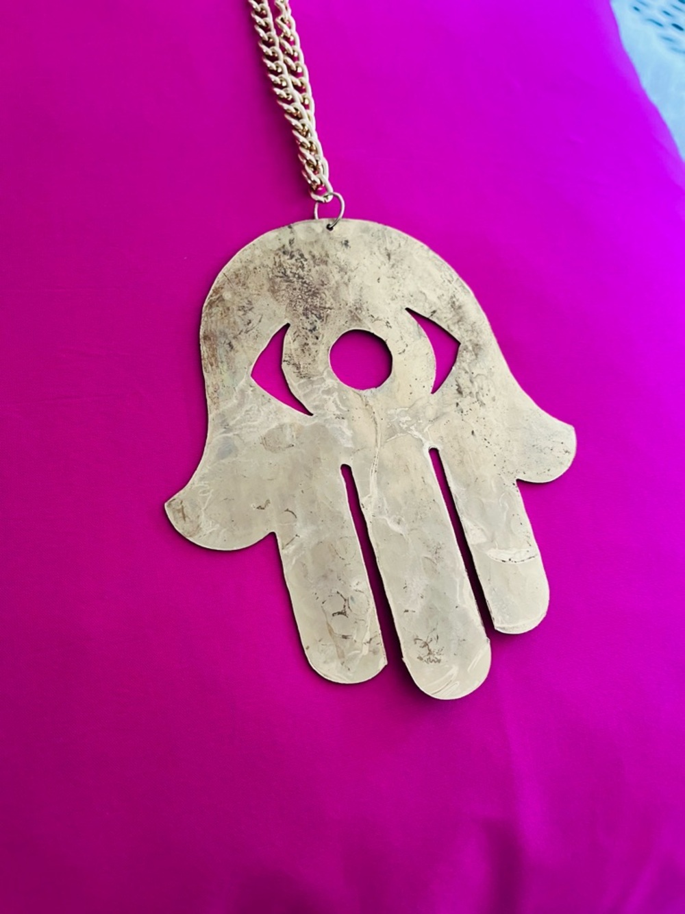 Large gold HAMSA 🪬 HAND unique necklace